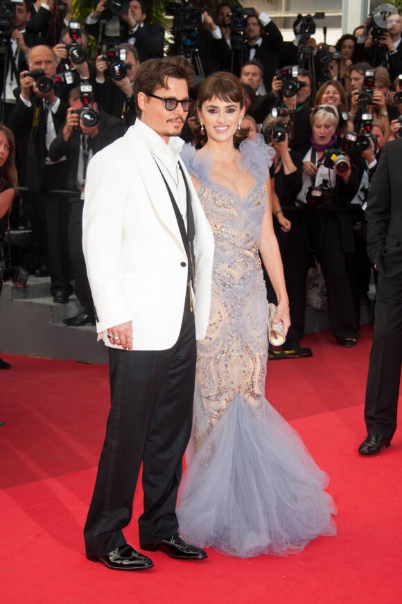 Penélope Cruz et Johnny Depp, à Cannes. Mai 2011