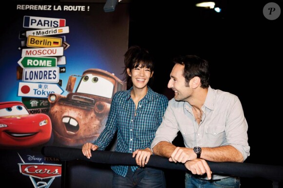 Mélanie Doutey et Gilles Lellouche dans les coulisses de Cars 2 pour le doublage du film