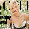 Une Cameron Diaz aux cheveux cours fait les grâces de la couverture du Vogue US en octobre 1997.