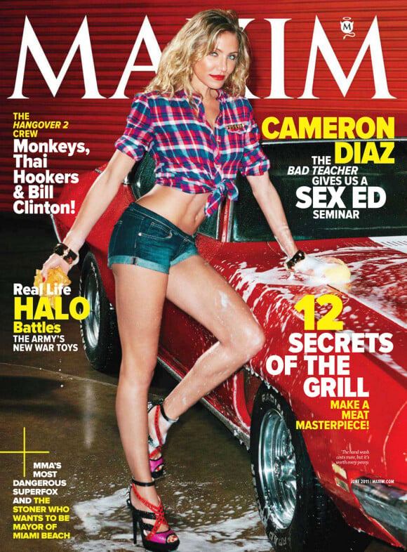 C'est en sexy Bad Teacher que Cameron Diaz apparaît sur la couv' du magazine Maxim du mois de juin dernier.