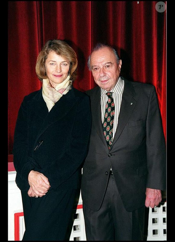 Michael Cacoyannis et Charlotte Rampling à Paris en 2000 pour la promotion de La Cerisaie