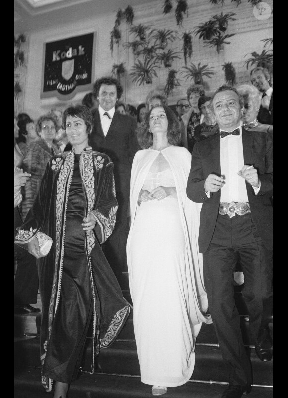 Michael Cacoyannis, Irene Papas, Genevieve Bujold et Mikis Theodorakis au festival de Cannes en 1971