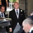 Mike Tindall arrive à l'église Canongate Kirk, le 30 juillet 2011, à Edimbourg, en Ecosse. Il est détendu à l'idée d'épouser sa bien-aimée Zara Phillips. 