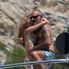 Christian Audigier et sa chérie Nathalie Sorensen en vacances à Ibiza le 30 juillet 2011
