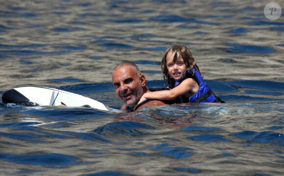 Christian Audigier et son fils en vacances à Ibiza le 30 juillet 2011
