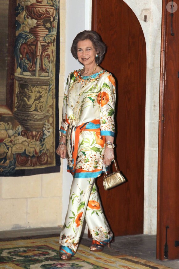 La reine Sofia lors d'un dîner de gala à Palma de Majorque. 7 Août 2011
 