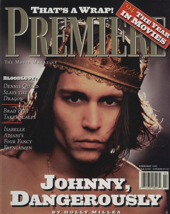 Février 1995 : le beau Johnny Depp prend la pose pour le magazine Premiere.