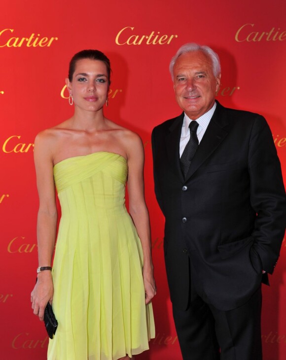 Charlotte Casiraghi, ici en présence du CEO et président de Cartier International Bernard Fornas, a ébloui de sa présence le vernissage de l'exposition Cartier intitulée Cartier Time Art le 31 août 2011 qui se tient à Zürich