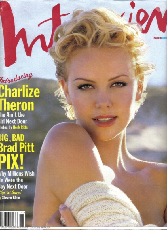 La superbe Charlize Theron, à 24 ans, en couverture du magazine Interview. Novembre 1997.