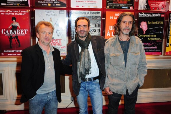 Bruno Solo, Dominique Pinon et Pierre Berriau lors de la conférence de presse des théâtres privés, le jeudi 8 septembre 2011.