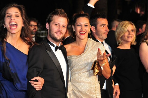 Maïwenn, Nicolas Duvauchelle et Karole Rocher en mai 2011 à Cannes