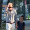 Paul Bettany et son fils Stellan, à New York le 14 septembre 2011