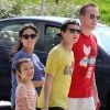 Paul Bettany, Jennifer Connelly, leur fils Stellan et le fils de l'actrice, Kai, le 28 mai 2011 à New York