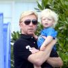 Boris Beckham et son fils Amadeus le 4 septembre 2011 à Miami