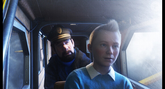 Tintin et le capitaine Haddock dans le long métrage de Spielberg, Les Aventures de Tintin : le secret de la licorne, en salles le 26 octobre 2011