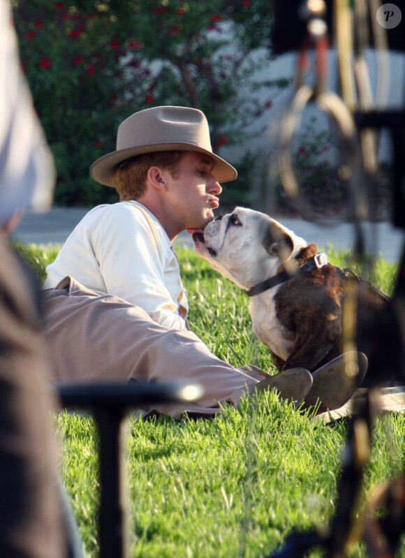 Ryan Gosling sur le tournage de The Gangster Squad à Los Angeles le 20 septembre 2011 