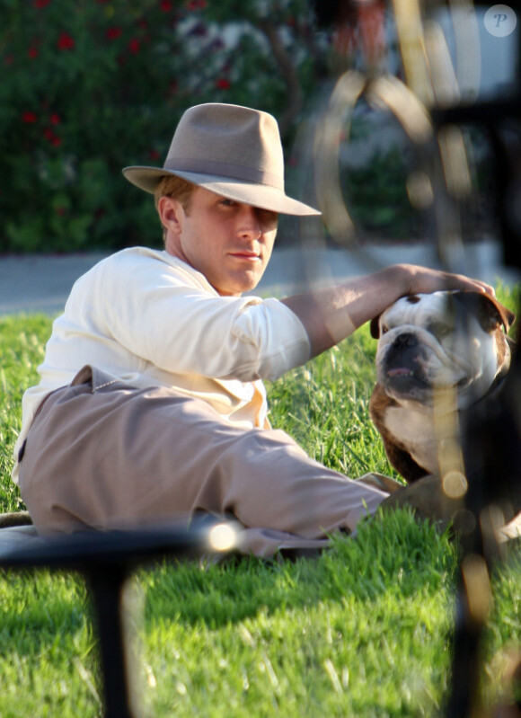 Ryan Gosling sur le tournage de The Gangster Squad à Los Angeles le 20 septembre 2011 