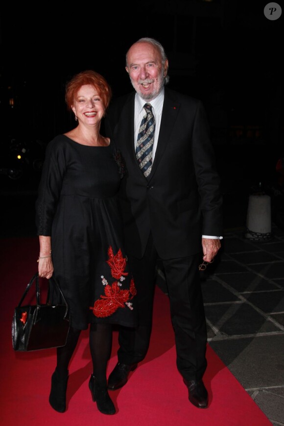 Jean-Pierre Marielle et Agathe Natanson à la soirée de l'Ifrad, à l'Opéra comique de Paris, pour un gala organisé pour la recherche contre la maladie d'Alzheimer
