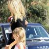 Heidi Klum en compagnie de sa fille Leni, emmène ses enfants à leur leçon sportive hebdomadaire. Le 1er octobre 2011 à Los Angeles