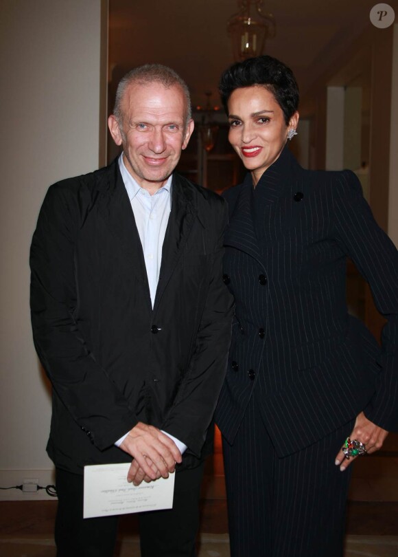 JPG et Farida Khelfa lors du dîner organisé par l'ANDAM, le 5 octobre 2011.