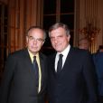 Frédéric Mitterrand et Sidney Toledano lors du dîner organisé par l'ANDAM, le 5 octobre 2011.
