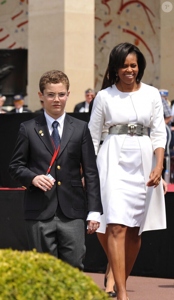 Louis Sarkozy et Michelle Obama en juin 2009.