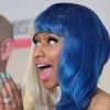 Nicki Minaj, débordante d'enthousiasme, et Pitbull annoncent les nominations des 39e American Music Awards à Los Angeles, le 12 octobre 2011.