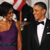 Michelle et Barack Obama lors du dîner d'état organisé en l'honneur du président sud-coréen à Washington le 13 octobre 2011