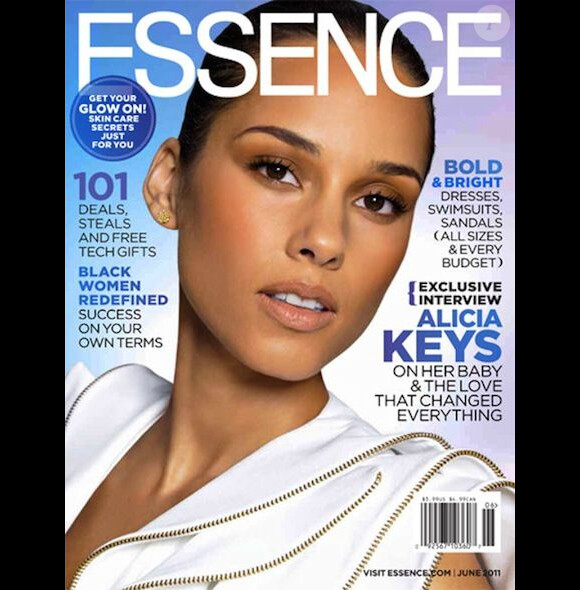 La chanteuse Alicia Keys se confiait sur la maternité au magazine Essence. Juin 2011.