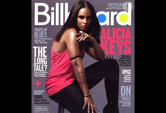Alicia Keys, en Une de Billboard. Novembre 2009.