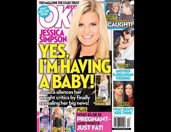 Jessica Simpson officialise sa grossesse en Une de OK ! Magazine, pour 500 000 dollars.