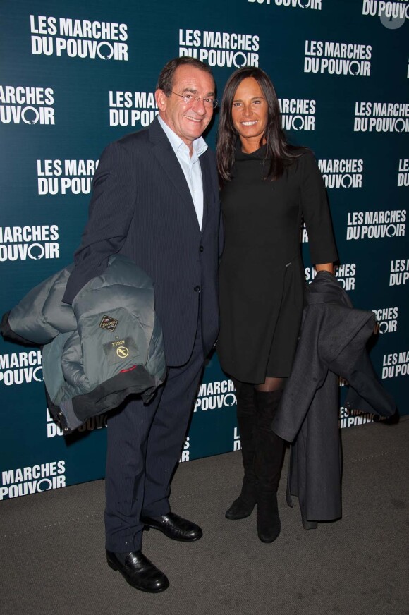 Jean-Pierre Pernaut et sa femme Nathalie Marquay, à Paris, le 18 octobre 2011.