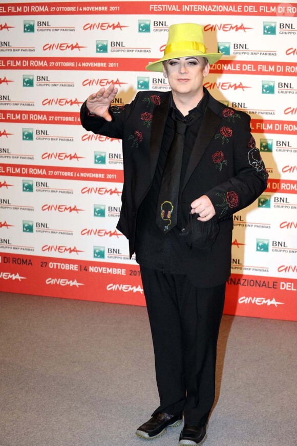 Boy George sur le tapis rouge pour la présentation de The Lady au festival du film international de Rome, a été victime d'Elena Di Cioccio, le 27 octobre 2011.