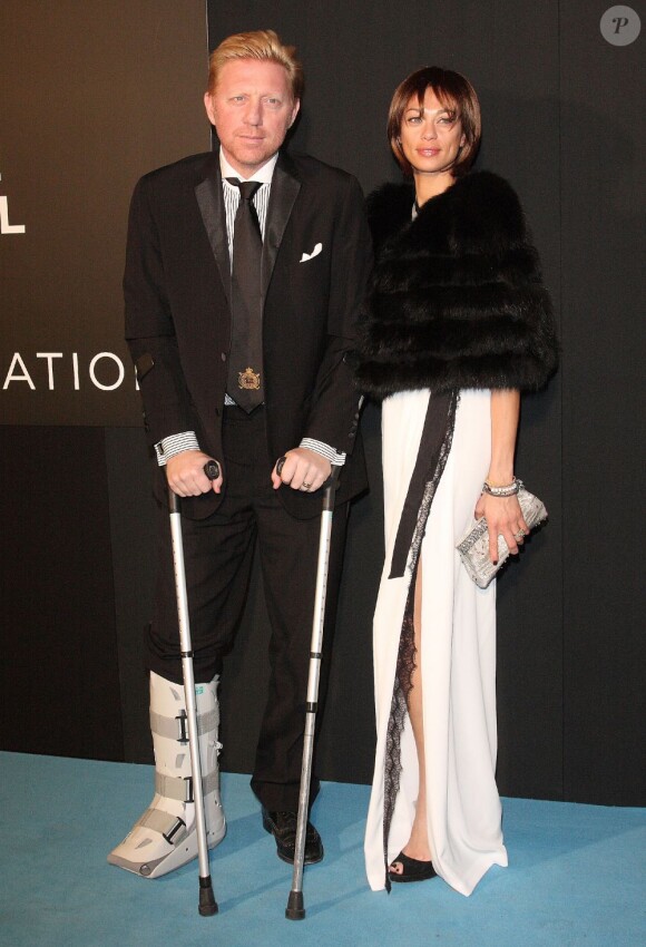 Boris Becker et son épouse posent à l'occasion de la soirée Grey Goose  Winter Ball, organisée à Londres, le samedi 29 octobre 2011.