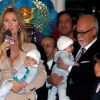 Céline Dion, René Angélil et leurs trois fils, à Las Vegas, le 16 février 2011.