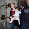 Céline Dion et son fils, à New York, le 16 septembre 2011.