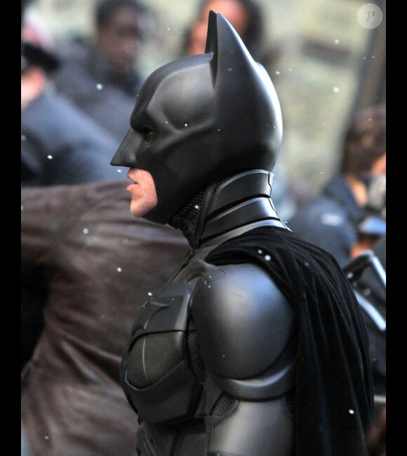 Christian Bale sur le tournage de Dark Knight Rises le 6 novembre à New York.