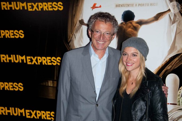 Nelson Monfort et sa fille Victoria à la présentation de Rhum Express, de Bruce Robinson, le 8 novembre 2011.