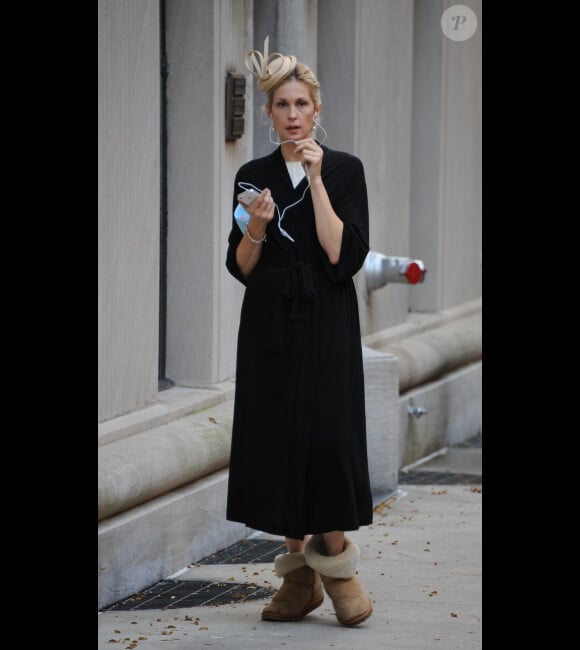 Kelly Rutherford sur le tournage de Gossip Girl  dans les rues de New York le 10 novembre 2011