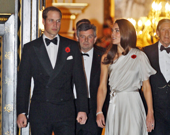 Le Prince William et Kate Middleton à la soirée de gala au profit du National Memorial Arboretum Appeal au Saint James Palace, le 10 novembre 2011