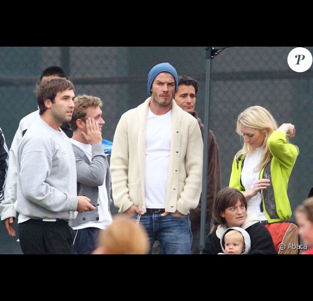 David Beckham, dubitatif quant aux performances de son fils Cruz le 12 novembre 2011 à Los Angeles