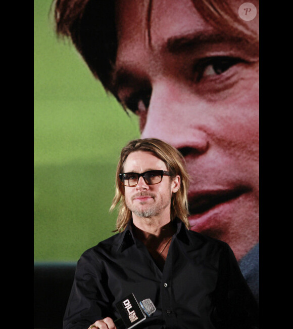 Brad Pitt présente Le Stratège en conférence de presse à Séoul en Corée du Sud, le 15 novembre 2011.