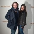 Frederic Beigbeder et sa petite amie Lara à l'avant-première de Carnage, le 20 novembre 2011 à Paris.