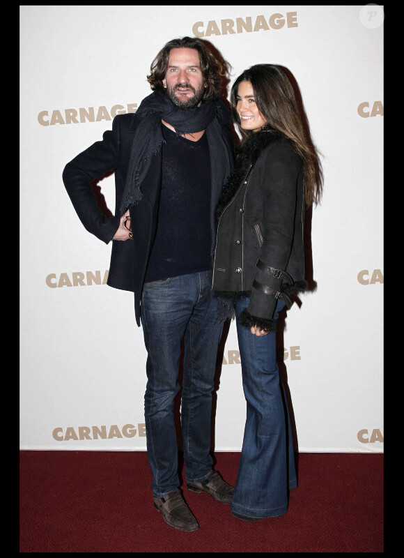 Frédéric Beigbeder et Lara à l'avant-première de Carnage, le 20 novembre 2011 à Paris.