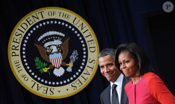 Michelle et Barack Obama, Einsenhower Building à Washington, le 21 novembre 2011.
