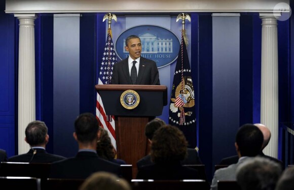 Barack Obama s'adresse aux journalistes dans la press room de la Maison Blanche à propos de la crise, le 21 novembre 2011.