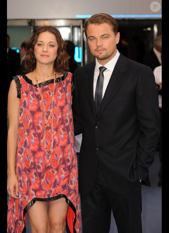 Marion Cotillard et Leonardo DiCaprio, à Londres le 8 juillet 2010.