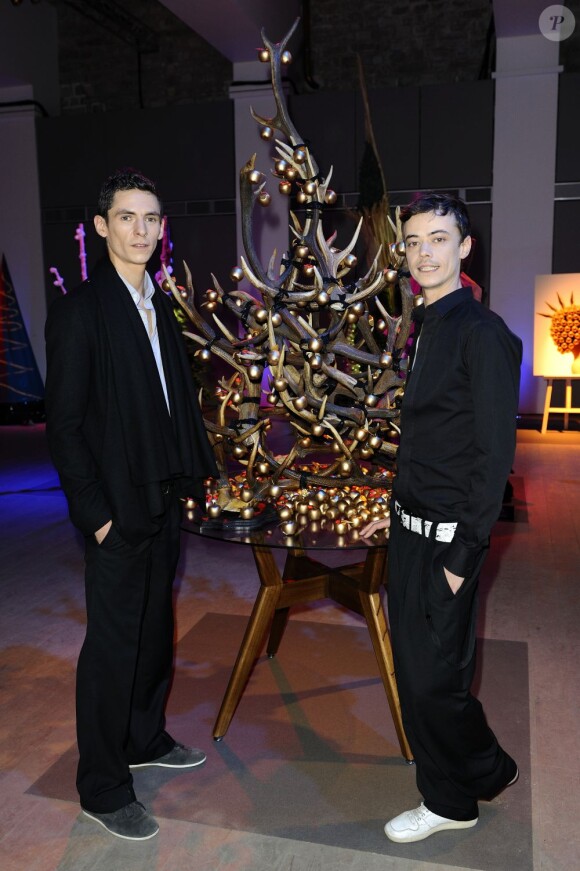 Les créateurs de la marque Les Garçons à l'hôtel de Rothschild le 1er décembre 2011 pour l'inauguration de la 16e édition des Sapins de Nöel des créateurs