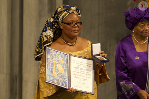 Leymah Gbowee lors de la remise des prix Nobel de la Paix à Oslo en Norvège le 10 décembre 2011