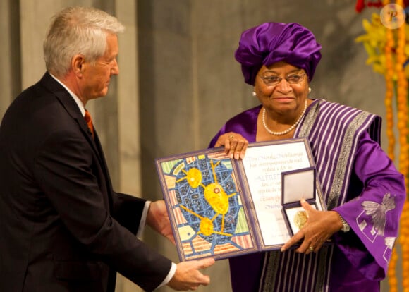 Ellen Johnson Sirleaf lors de la remise des prix Nobel de la Paix à Oslo en Norvège le 10 décembre 2011
